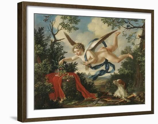 Allegories of Love - Cupid Gathering Flowers in a Landscape, 1803-null-Framed Giclee Print