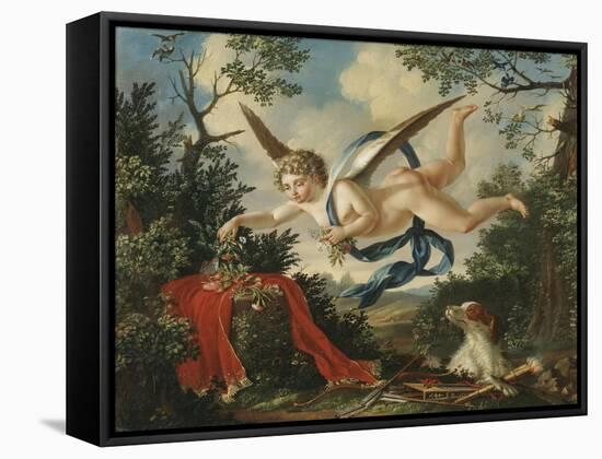 Allegories of Love - Cupid Gathering Flowers in a Landscape, 1803-null-Framed Stretched Canvas