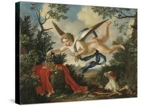 Allegories of Love - Cupid Gathering Flowers in a Landscape, 1803-null-Stretched Canvas
