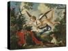 Allegories of Love - Cupid Gathering Flowers in a Landscape, 1803-null-Stretched Canvas