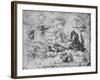 'Allegory: Animals Fighting and a Man with a Burning-Glass', c1480 (1945)-Leonardo Da Vinci-Framed Giclee Print