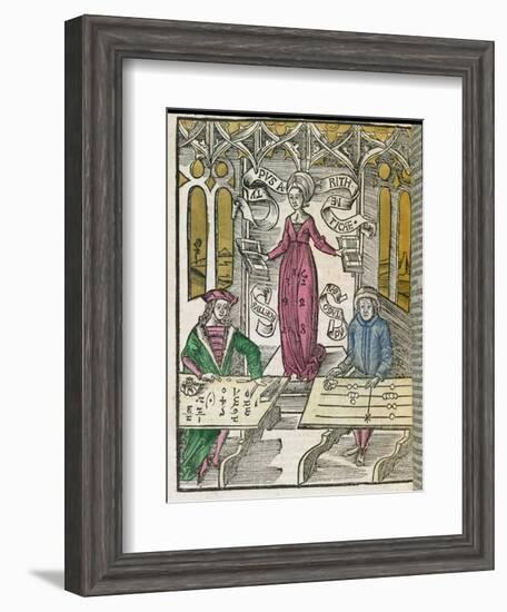 Allegory of Arithmetic, from "Margarita Philosophica," 1504-Gregor Reisch-Framed Giclee Print