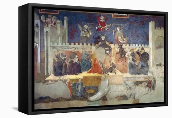 Allegory of Bad Government-Ambrogio Lorenzetti-Framed Stretched Canvas