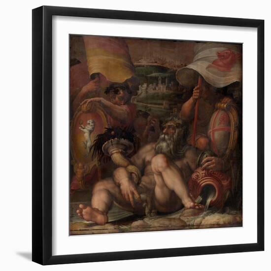 Allegory of Colle Val D'Elsa and San Gimignano, 1563-1565-Giorgio Vasari-Framed Giclee Print