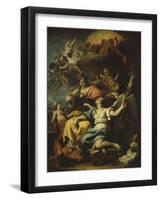 Allegory of France Below Minerva, Who Treads on Ignorance and Crowns Virtue, 1717-18-Sebastiano Ricci-Framed Giclee Print