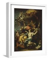 Allegory of France Below Minerva, Who Treads on Ignorance and Crowns Virtue, 1717-18-Sebastiano Ricci-Framed Giclee Print