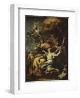 Allegory of France Below Minerva, Who Treads on Ignorance and Crowns Virtue, 1717-18-Sebastiano Ricci-Framed Giclee Print