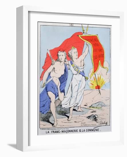 Allegory of Freemasonry and the Paris Commune, 1871-Moloch-Framed Giclee Print