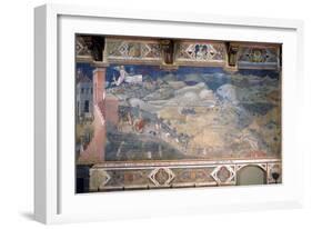 Allegory of Good and Bad Government: the Effects of Good Government in the Countryside-Ambrogio Lorenzetti-Framed Giclee Print