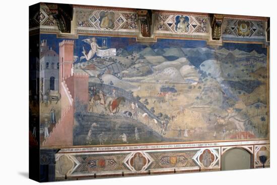 Allegory of Good and Bad Government: the Effects of Good Government in the Countryside-Ambrogio Lorenzetti-Stretched Canvas