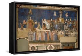 Allegory of Good Government, 1338-1339-Ambrogio Lorenzetti-Framed Stretched Canvas