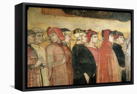 Allegory of Good Government, Detail of Eight Councillors, 1338-40-Ambrogio Lorenzetti-Framed Stretched Canvas