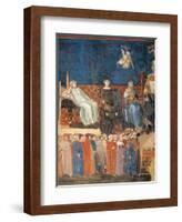 Allegory of Good Government (detail)-Ambrogio Lorenzetti-Framed Art Print