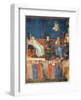 Allegory of Good Government (detail)-Ambrogio Lorenzetti-Framed Art Print