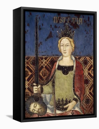 Allegory of Good Government, Justice-Ambrogio Lorenzetti-Framed Stretched Canvas