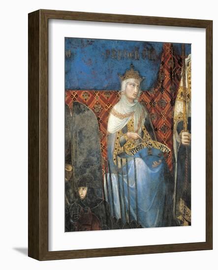 Allegory of Good Government, Prudence-Ambrogio Lorenzetti-Framed Giclee Print