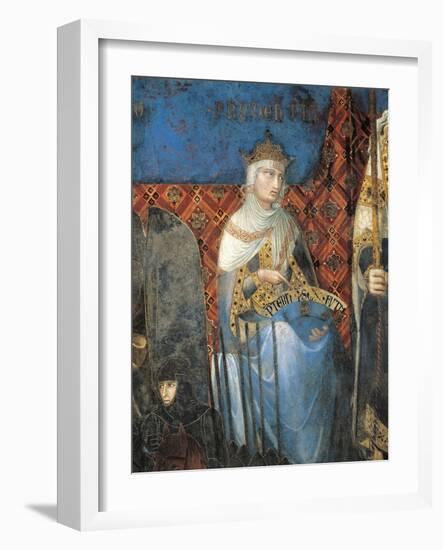 Allegory of Good Government, Prudence-Ambrogio Lorenzetti-Framed Giclee Print