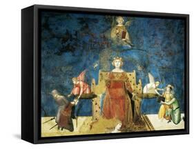 Allegory of Good Government, Wisdom and Justice-Ambrogio Lorenzetti-Framed Stretched Canvas