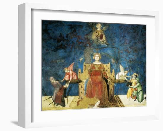 Allegory of Good Government, Wisdom and Justice-Ambrogio Lorenzetti-Framed Giclee Print