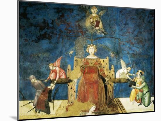 Allegory of Good Government, Wisdom and Justice-Ambrogio Lorenzetti-Mounted Giclee Print