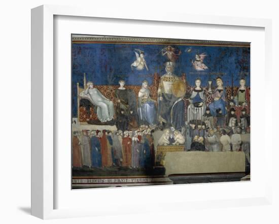 Allegory of Good Government-Ambrogio Lorenzetti-Framed Giclee Print