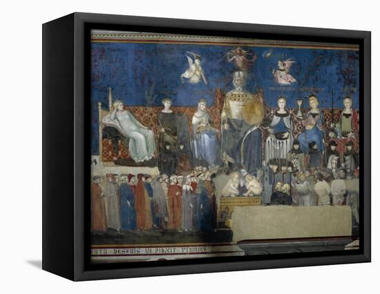 Allegory of Good Government-Ambrogio Lorenzetti-Framed Stretched Canvas