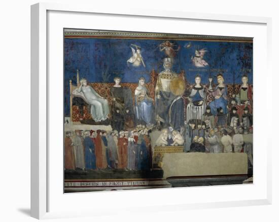 Allegory of Good Government-Ambrogio Lorenzetti-Framed Premium Giclee Print