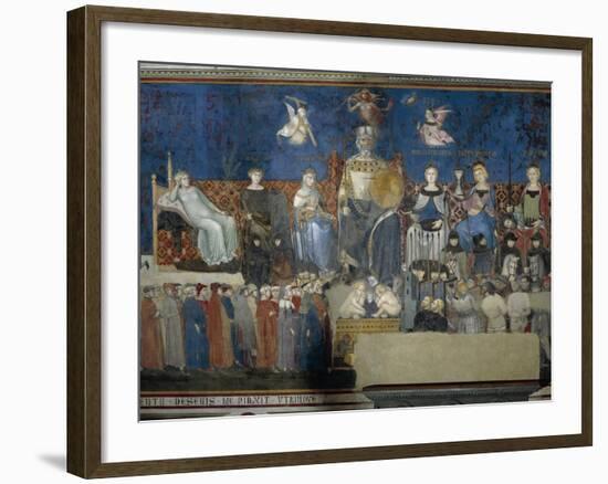 Allegory of Good Government-Ambrogio Lorenzetti-Framed Premium Giclee Print