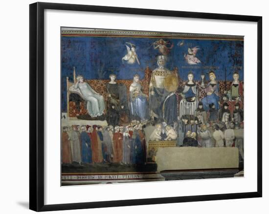 Allegory of Good Government-Ambrogio Lorenzetti-Framed Premium Giclee Print