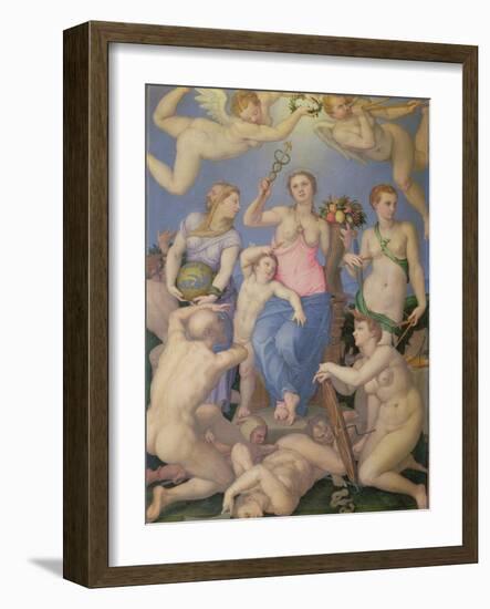 Allegory of Happiness, c.1567-Agnolo Bronzino-Framed Giclee Print