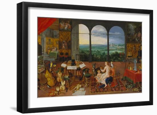 Allegory of Hearing. (Realised with Peter Paul Rubens), 1617-Jan Brueghel the Elder-Framed Giclee Print