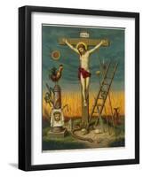 Allegory of Jesus Crucified Surrounded by Relics and Other Symbolic Attributes-null-Framed Photographic Print