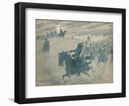 Allegory of Joachim Murat Riding with His Cavalry before Napoleon-Jacques de Breville-Framed Art Print