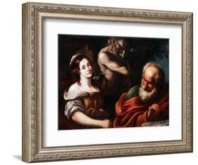 Allegory of Mathematics, Early 17th Century-Bernardo Strozzi-Framed Giclee Print