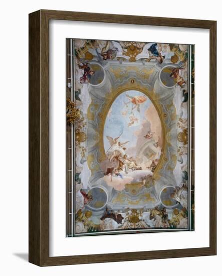 Allegory of Merit Accompanied by Nobility and Virtue, c.1757-8-Giovanni Battista Tiepolo-Framed Giclee Print