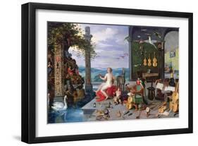 Allegory of Music-Jan Brueghel the Elder-Framed Giclee Print