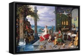 Allegory of Music-Jan Brueghel the Elder-Framed Stretched Canvas