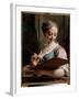 Allegory of Painting A Young Woman Holding A Palette, 18Th Century (Oil on Canvas)-Jean II Restout-Framed Giclee Print