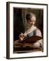 Allegory of Painting A Young Woman Holding A Palette, 18Th Century (Oil on Canvas)-Jean II Restout-Framed Giclee Print