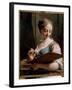 Allegory of Painting A Young Woman Holding A Palette, 18Th Century (Oil on Canvas)-Jean II Restout-Framed Giclee Print