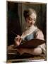 Allegory of Painting A Young Woman Holding A Palette, 18Th Century (Oil on Canvas)-Jean II Restout-Mounted Giclee Print