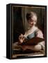 Allegory of Painting A Young Woman Holding A Palette, 18Th Century (Oil on Canvas)-Jean II Restout-Framed Stretched Canvas