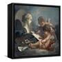 Allegory of Painting Amore-Francois Boucher-Framed Stretched Canvas