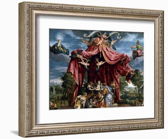 Allegory of the Birth of the Infante Fernando, Son of Felipe II, Ca. 1575-Michele Parrasio-Framed Giclee Print