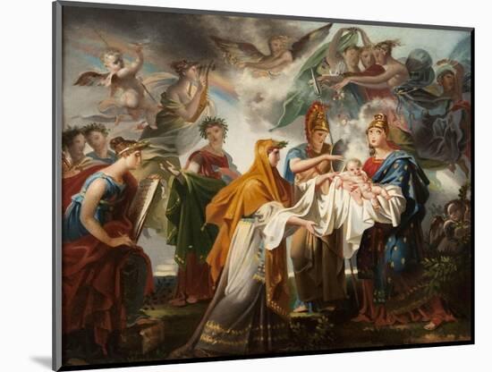 Allegory of the Birth of the King of Rome, Renamed after 1814 Allegory of the Birth of Louis XIV-Charles Meynier-Mounted Giclee Print