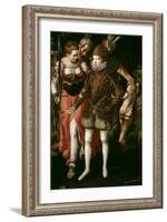 Allegory of the Edcation of Philip III, Ca. 1590-Justus Tiel-Framed Giclee Print