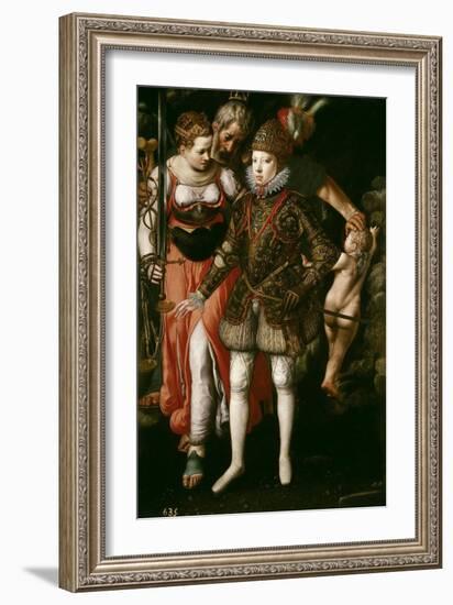 Allegory of the Edcation of Philip III, Ca. 1590-Justus Tiel-Framed Giclee Print