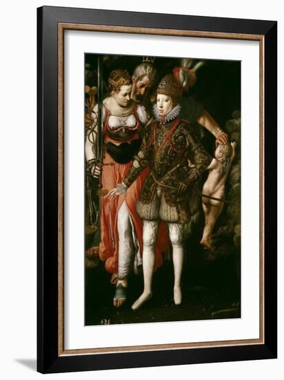 Allegory of the Edcation of Philip III, Ca. 1590-Justus Tiel-Framed Giclee Print