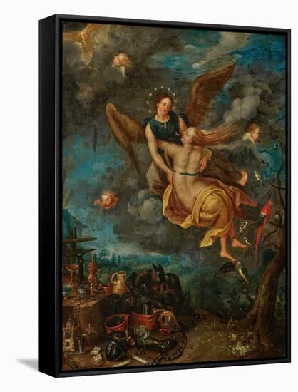 Allegory of the Elements Fire and Air, 17Th Century (Oil on Copper)-Jan the Younger Brueghel-Framed Stretched Canvas