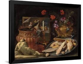 Allegory of the Five Senses-Giuseppe Recco-Framed Giclee Print